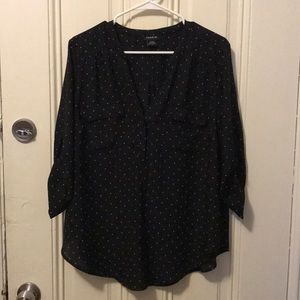 Torrid Harper blouse - Black polka dot, size 0